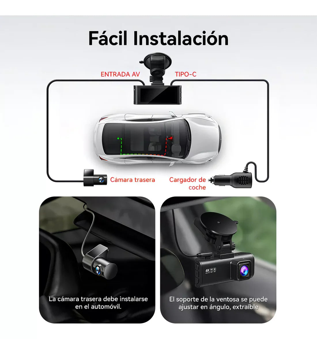 AutoPilot Cam 360 🚗📹 Cámara Frontal y Trasera 4K