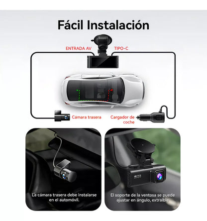 AutoPilot Cam 360 🚗📹 Cámara Frontal y Trasera 4K