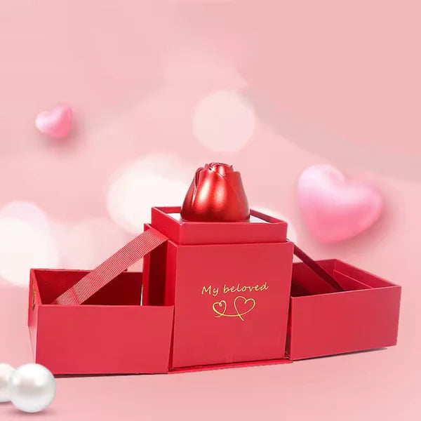 🌸 Rosa Mágica con Collar: Regalo Perfecto en una Caja Elegante ✨