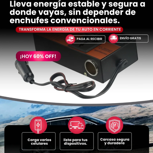 AUTOPOWER 360 - INVERSOR DE CORRIENTE 110 🔌🚗