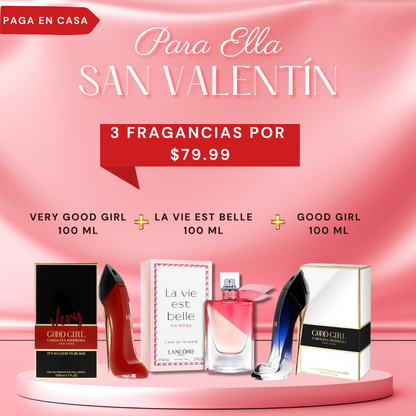 KIT 3 PERFUMES - PROMO SAN VALENTIN💞 LA VIE EST BELLE, VERY GOOD GIRL, GOOD GIRL 100 ML
