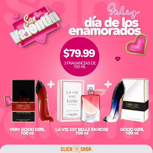 KIT 3 PERFUMES - PROMO SAN VALENTIN💞 LA VIE EST BELLE, VERY GOOD GIRL, GOOD GIRL 100 ML