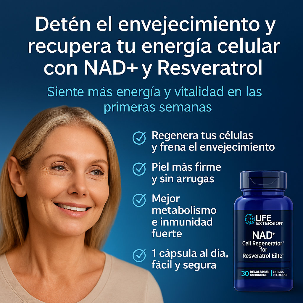 NAD+ & Resveratrol: El Regenerador Celular que Restaura tu Vitalidad