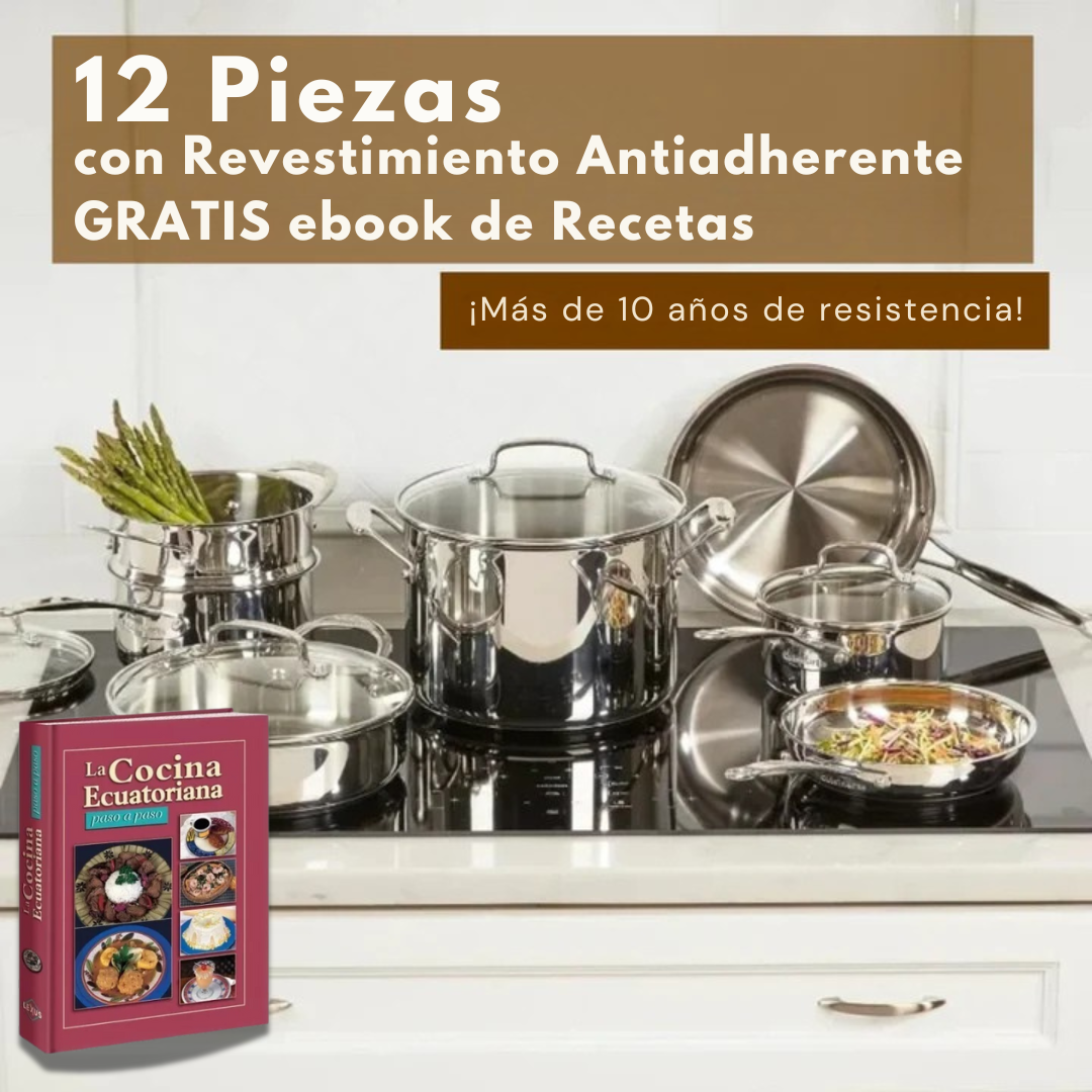 Ollas 12 piezas - 💎SteelChef Ollas Acero INOX